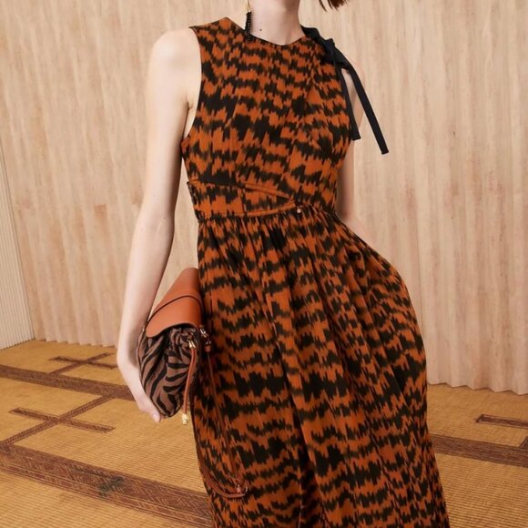 NWOT ULLA JOHNSON Klea Midi Dress in Mahogany M $895 - Picture 2 of 11